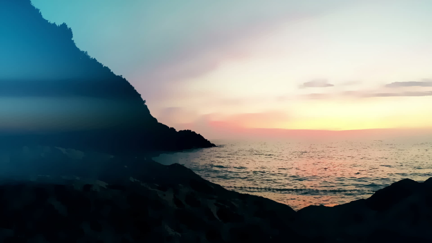 Seaside landscape with red rocks and sky image - Free stock photo ...