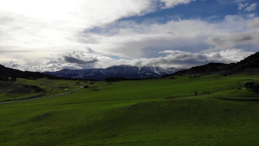 Snowy Mountain with clouds landscape in Montana image - Free stock ...