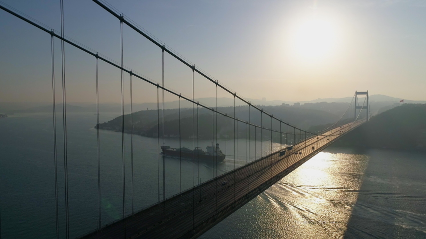 Fatih Sultan Mehmet Bridge Landscape In Istanbul, Turkey Image - Free ...