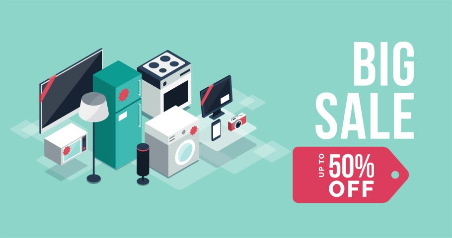 Electronics And Appliances Promotional Sale Stock Footage Video