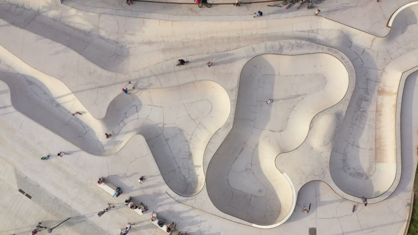 Skate Park Top View. Young Stock Footage Video (100% Royalty-free ...
