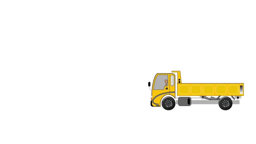 Animation of Dump Truck. Forward Stock Footage Video (100% Royalty-free