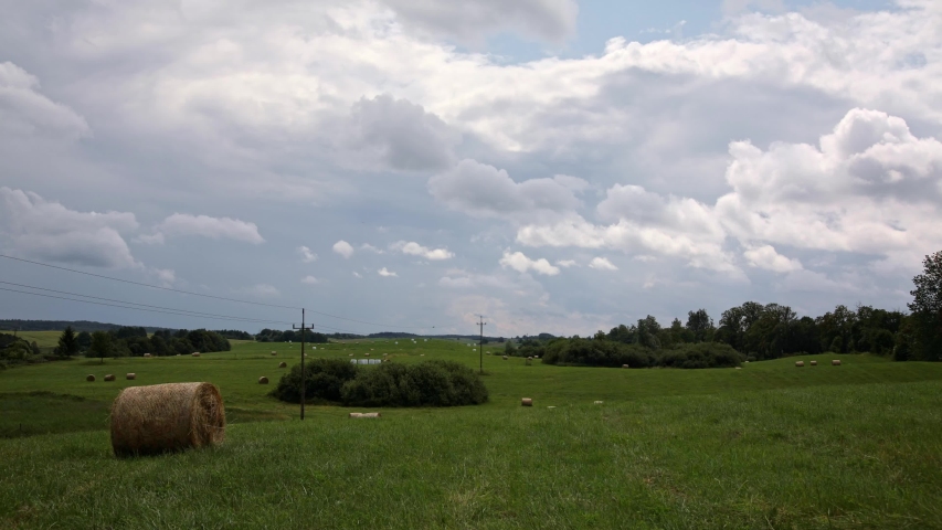 Hay bales in the landscape image - Free stock photo - Public Domain ...