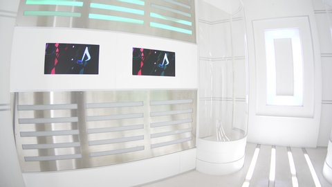 Inside Of A Futuristic Alien Spaceship White Sterile Interior