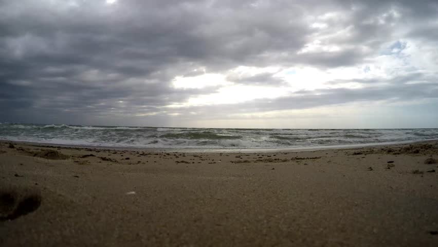 Tidal Waves On Beach. Time Stock Footage Video (100% Royalty-free