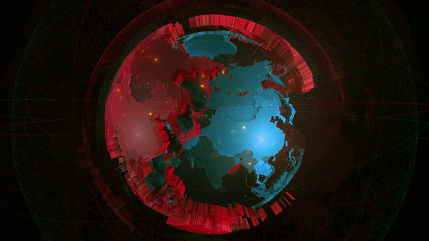 Rotating Globe With Scrolling World Map In Loop Stock Footage Video ...