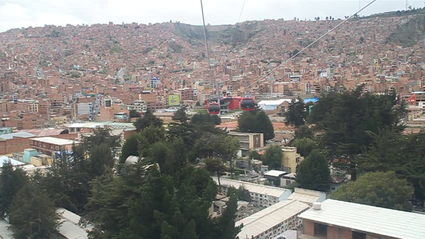 LA PAZ, BOLIVIA - 2013: La Paz Walking Up Street Near LA PAZ, BOLIVIA - 2013: La Paz Walking Up Street Near