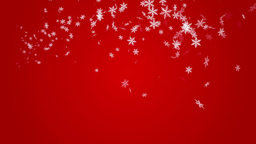 Whirling Snowflakes Red Background Stock Footage Video (100% Royalty ...