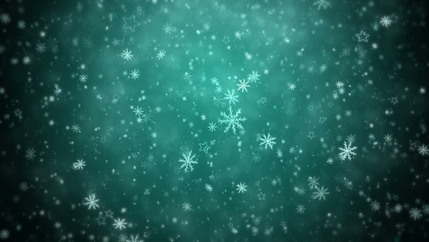 Winter Christmas Background, Falling Snowflakes And Stars Stock Footage ...