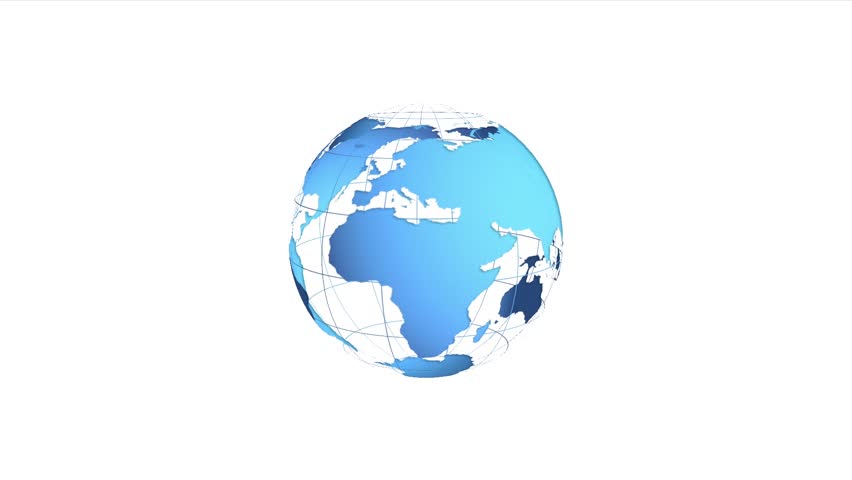 Animated world globe with rotation - Royalty Free Video