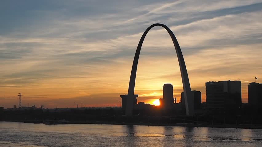 A Motion Time-lapse Of The St Louis Arch From The Martin Luther King Bridge Stock Footage Video ...