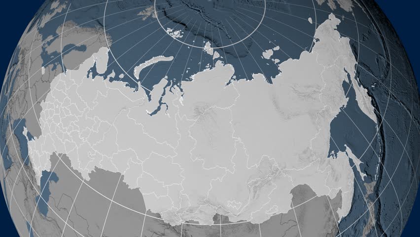 Altay Territory Extruded On The Elevation Map Of Russia. Elevation Data ...