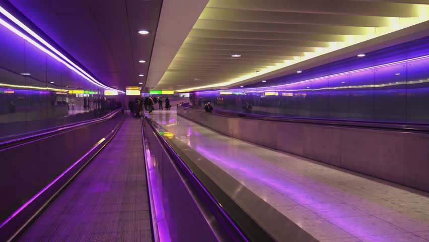 Futuristic Walkway Between Terminals at Stock Footage Video (100% ...