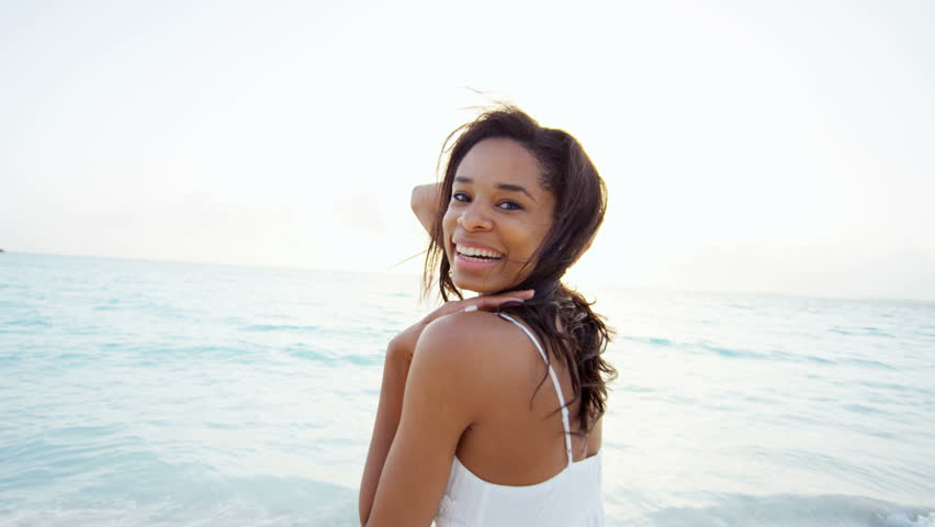 Portrait Of A Healthy Black Teenager Girl Enjoying A Sunny Summer ...