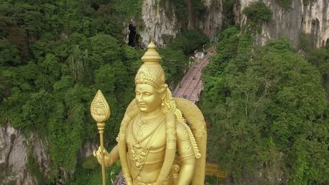 Flight Over Murugan Statue Batu Caves