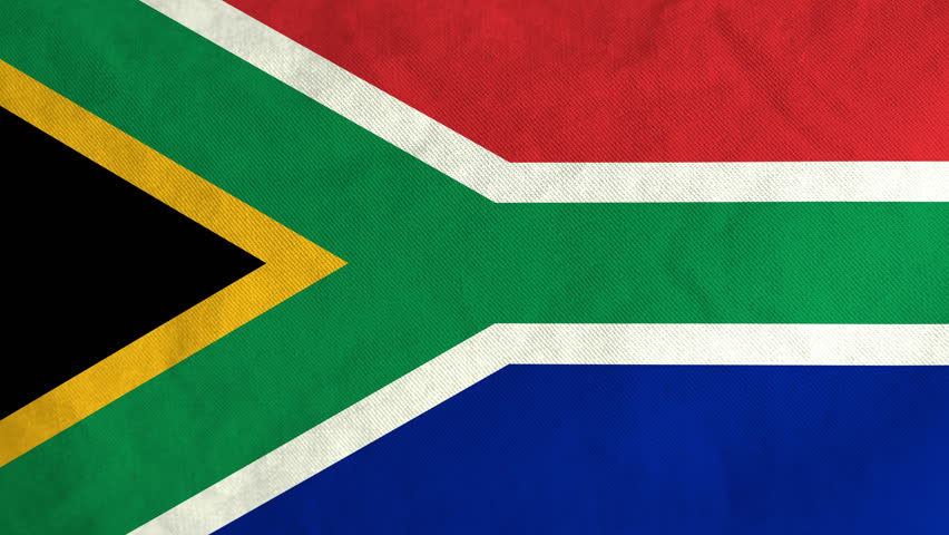 A Closeup Of A South African Flag Waving In The Wind Stock Footage ...