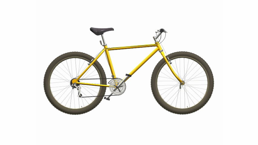 Animation Of Fast Ride Bicycle In Drawing Style. Animation In Stop