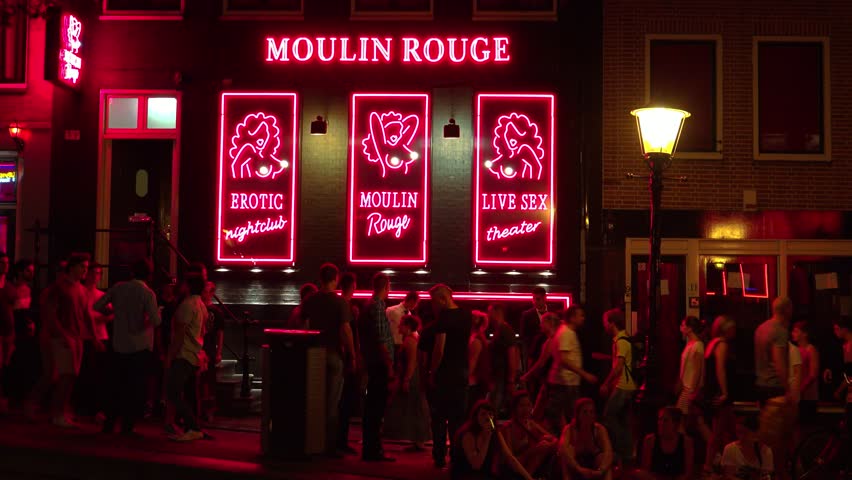 er nok barm Vær stille Moulin Rouge Red Light District Amsterdam Stock Footage Video (100%  Royalty-free) 15222898 | Shutterstock