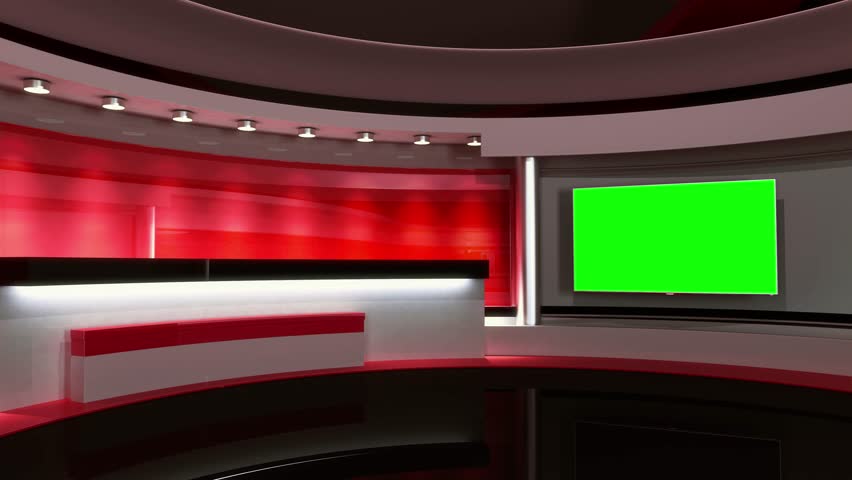 Virtual Studio Set Background With Main Monitor And Background Monitors ...