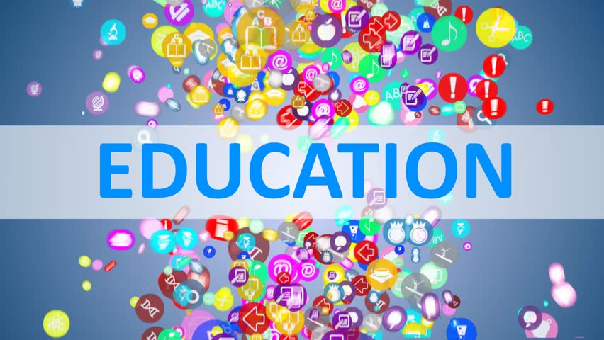 Background Of The Many Icons On The Topic Of Education Stock Footage ...