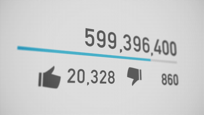 A close up of a video counter quickly increasing to 1 billion views. Perspective version.  	