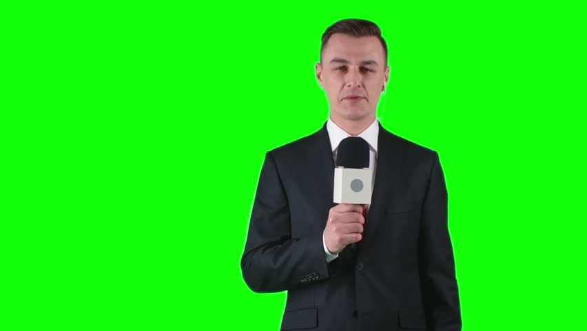 Stock Video Of Tv Journalist Standing On Green Screen Stock Video Of Tv Journalist Standing On Green Screen