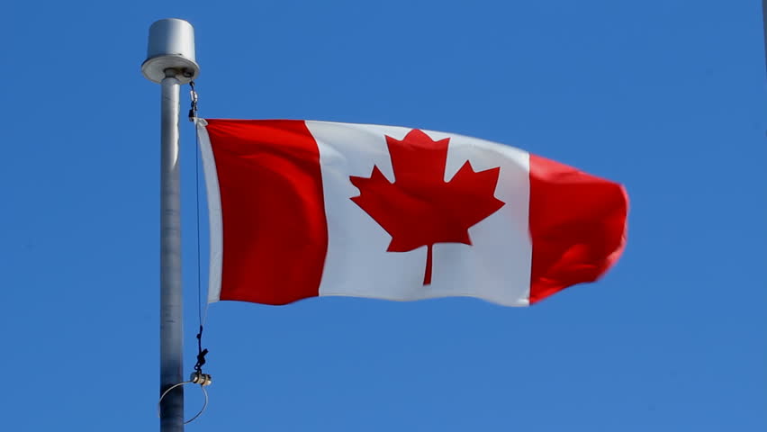 Canadian Flags Slo-Mo & Time-Lapse. Canadian Flags In The Wind, Slow ...