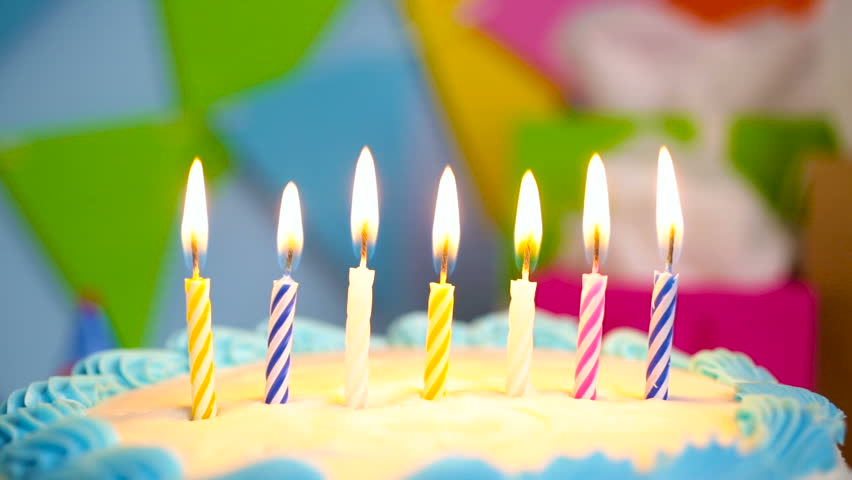 Candles On A Birthday Cake Burning Down, Time Lapse Stock Footage Video ...