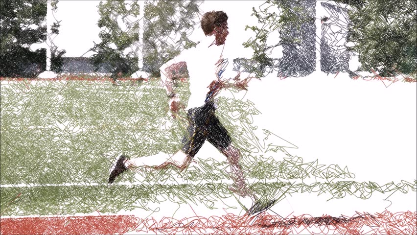 Stock video of drawing color animation of a running | 15830278 ...