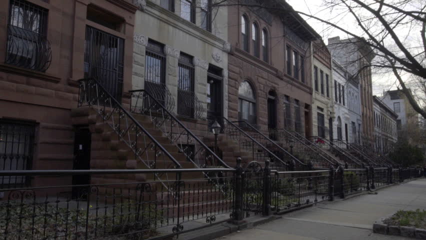 An Elishing Shot Of A Stock Footage Video 100 Royalty Free An Elishing Shot Of A Row Brownstone Homes In Brooklyn Nyc New York Ny March 2016