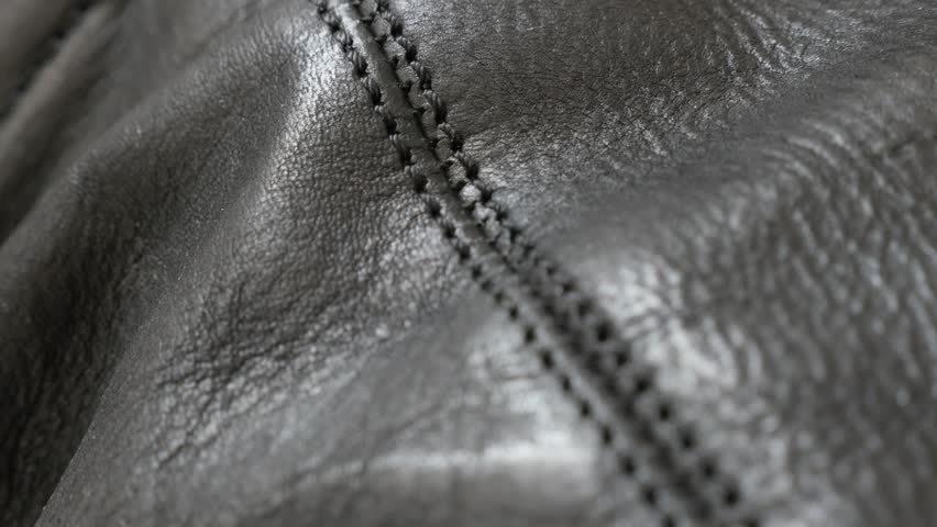 Leather Shiny And Detailed Texture And Seams Close-up Slow Tilt 4K ...