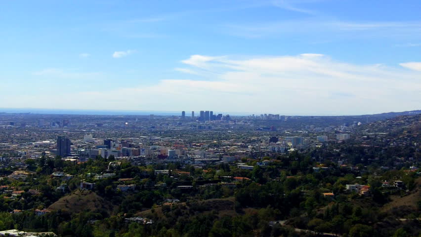 Hollywood looking down at los angeles california image free stock