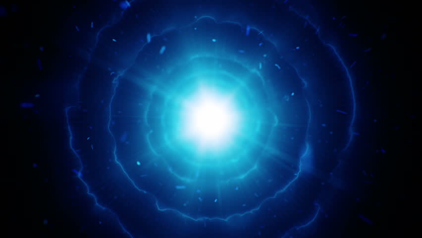 Blue Radiate Energy Sphere, Energy Ball Emitting Smoky Rays And ...
