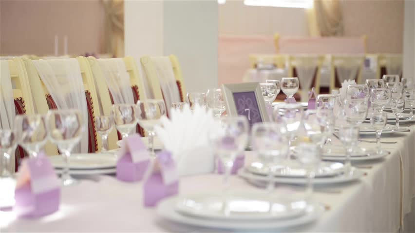 Stock video of decorated table for a wedding dinner, | 16544218 ... Stock video of decorated table for a wedding dinner, | 16544218 ...