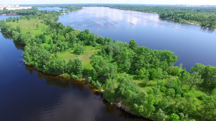 Aerial Shot Of Wild River In Summer. Aerial View Stock Footage Video ...