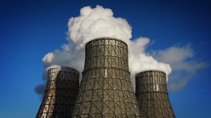 Air Pollution Coal-burning Power Plant 1080p Stock Footage Video