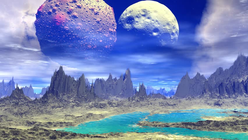 Rocks And Water. Fantasy Alien Planet. Stock Footage Video 10512272 ...