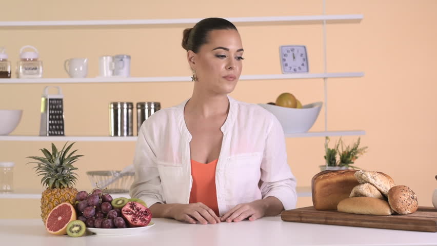Fruit G Eating Snack Health Healthy T Lunch Weight Loss Fruit Bread Eating Snack Health Healthy T Lunch Weight Loss Hd Stock Clip