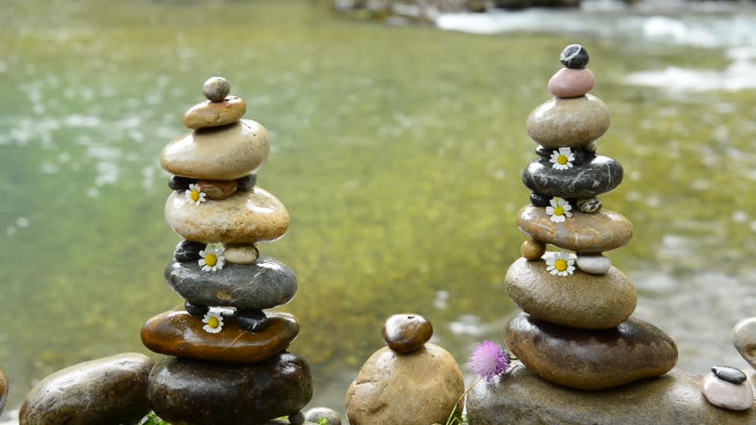 Close-up Shot Of Rocks Stacked On Top Of Each Other And Placed In Quiet ...