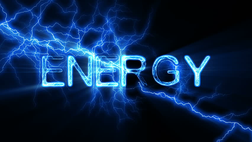 Energy Word Text Animation with Stock Footage Video (100% Royalty-free