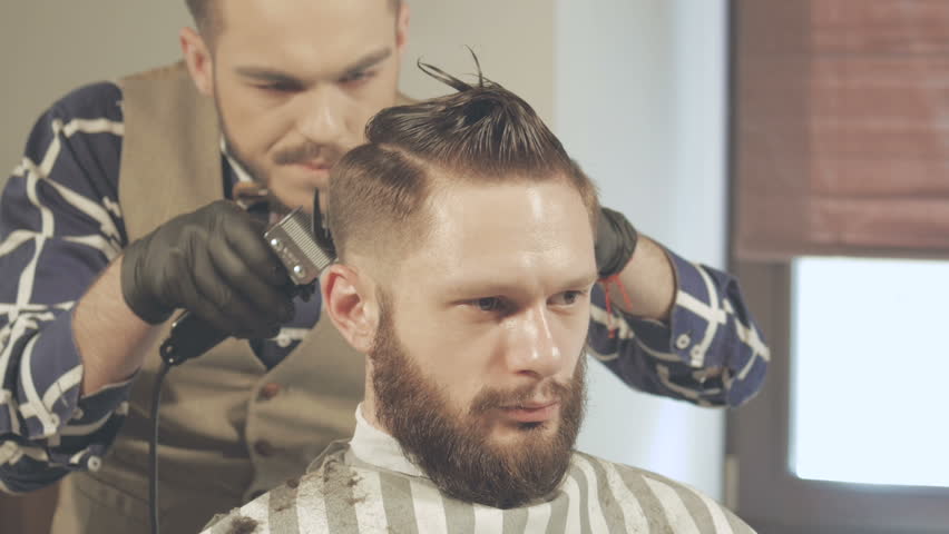 Mens Hairstyling And Haircutting With Stock Footage Video 100