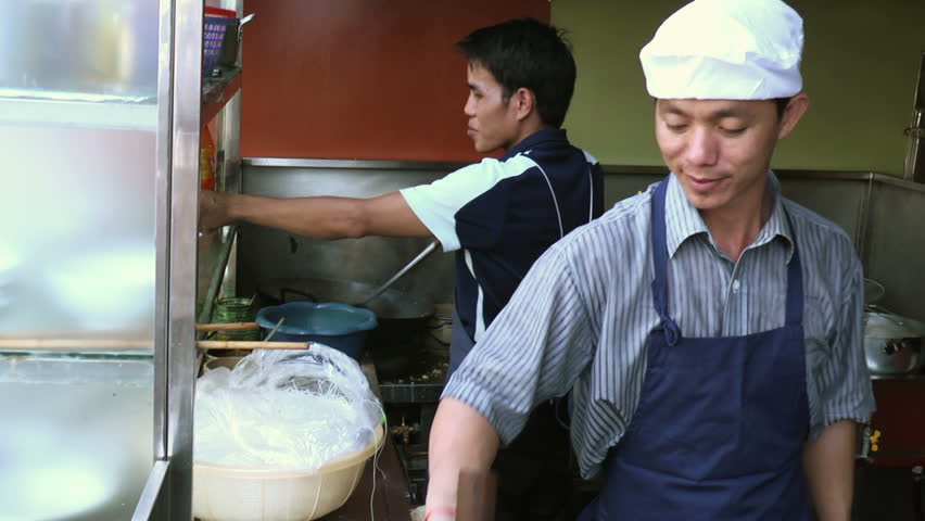 Two Cooks Preparing Traditional Asian Stock Footage Video 100