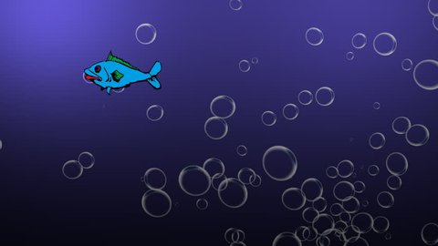 Cartoon Fish Swimming Bubbles Blue Sea Stock Footage Video (100%  Royalty-free) 18549038 | Shutterstock