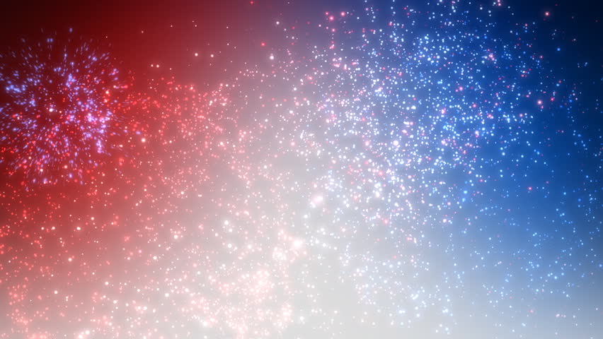 Stock video of loopable red, white and blue firework ...