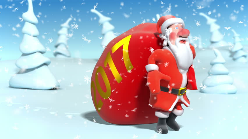 Cartoon Santa Claus with Huge Stock Footage Video (100% Royalty-free ...