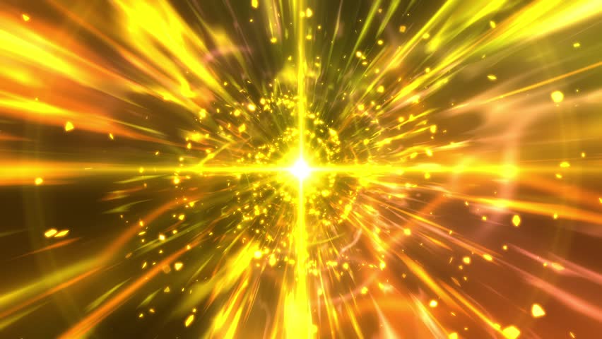 Abstract Motion Golden Shades Background, Shining Lights, Energy Waves