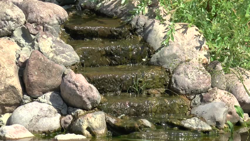 Stock video of footage of waterfall in garden | 19069528 | Shutterstock