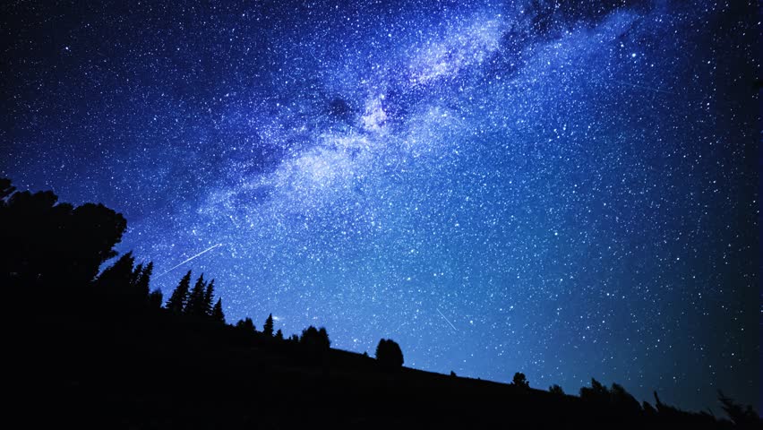 Star Time Lapse, Milky Way Galaxy Moving Across The Night Sky In ...