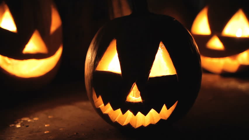 Glowing Scary Pumpkin at Night Stock Footage Video (100% Royalty-free ...