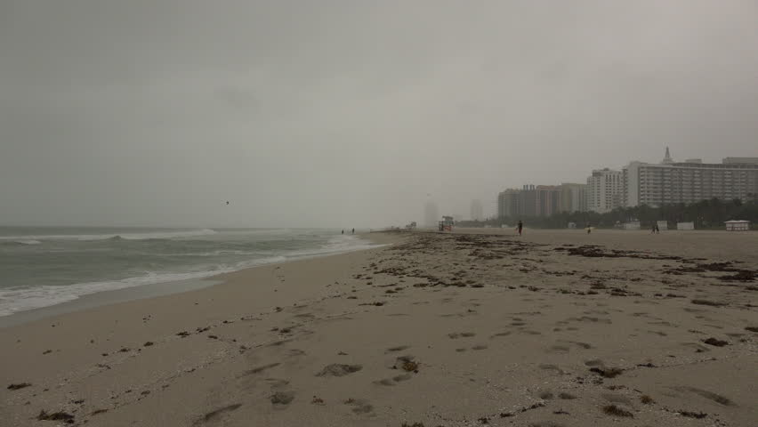 USA. FLORIDA. MIAMI BEACH OCTOBER - 6, 2016: Hurricane Matthew And ...